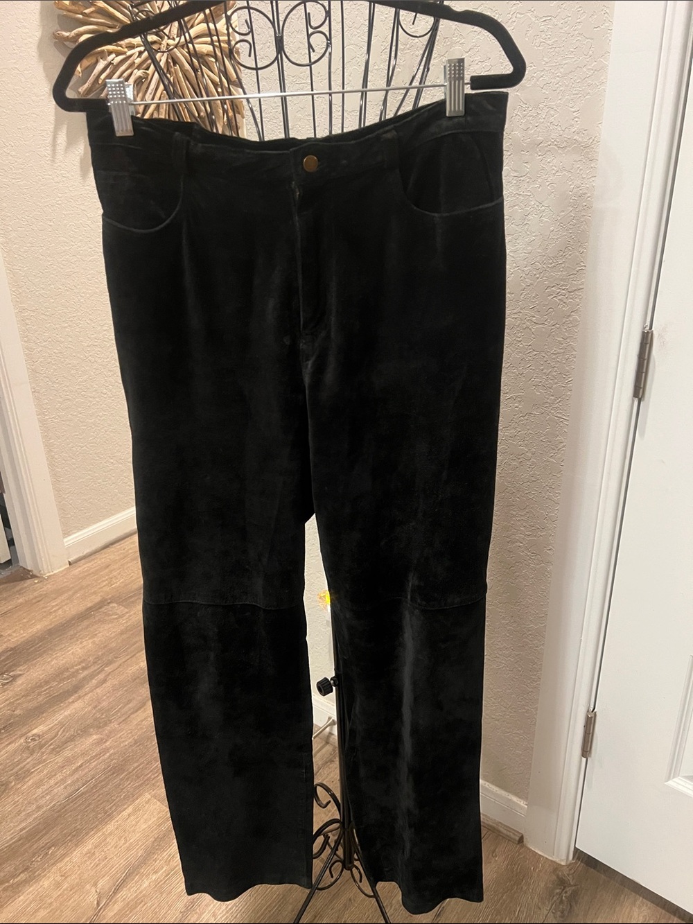 Women’s Black Suede Leather Pants